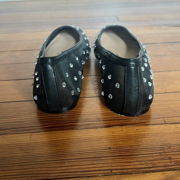 LOFT Chic Black Mesh Sparkling Studded Ballet Flats Size 6 - Picture 6 of 9